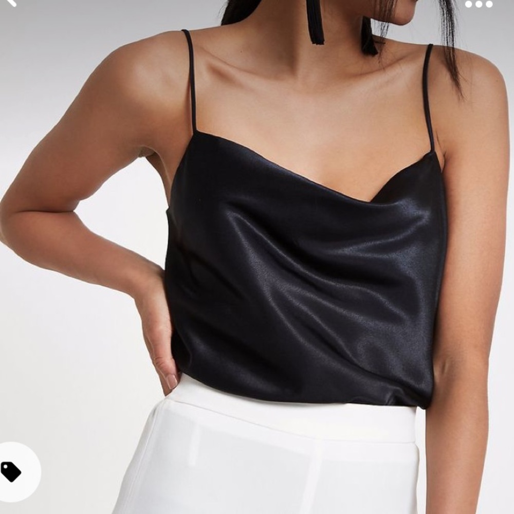 Black cowl neck tank